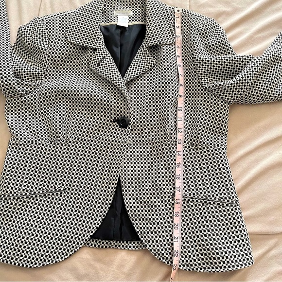 EUC Worthington Black & cream Small Houndstooth Blazer sz 14 - Picture 9 of 10